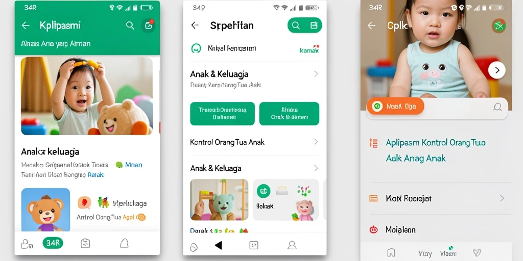 Tampilan antarmuka aplikasi 34R untuk kontrol orang tua.