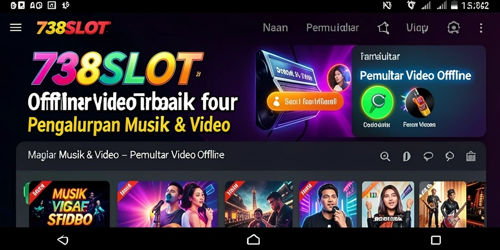 Antarmuka aplikasi 738SLOT untuk Pemutar Video Offline yang nyaman dan mudah digunakan.