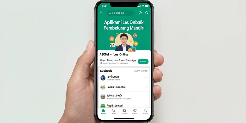 Antarmuka A200M yang menarik dan mudah digunakan untuk Les Online.