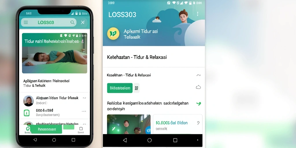 Antarmuka aplikasi LOS303 yang sederhana dan menenangkan.