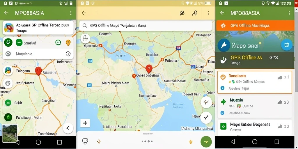 Tampilan antarmuka aplikasi MPO88ASIA dengan peta offline yang interaktif.