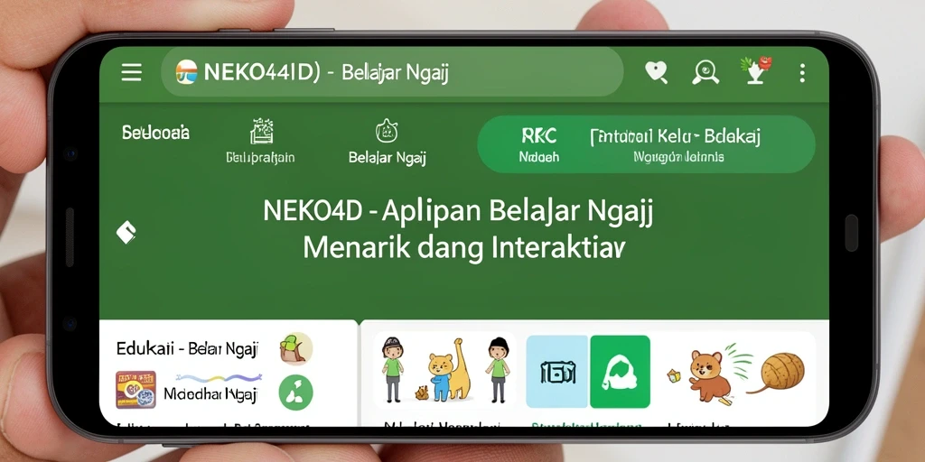 Tampilan antarmuka aplikasi NEKO4D yang interaktif dan edukatif.