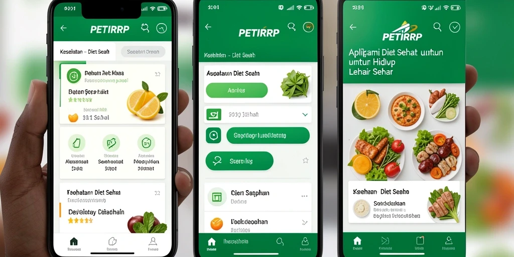 Antarmuka PETIRRP yang menampilkan fitur Diet Sehat yang ramah pengguna.