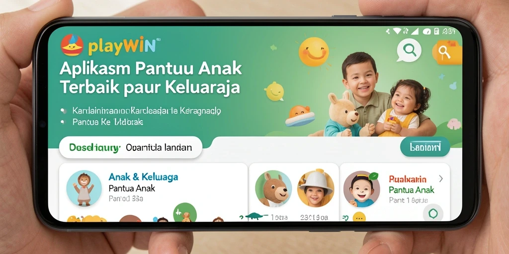 Antarmuka aplikasi PLAYWIN yang intuitif dan mudah digunakan untuk memantau anak.