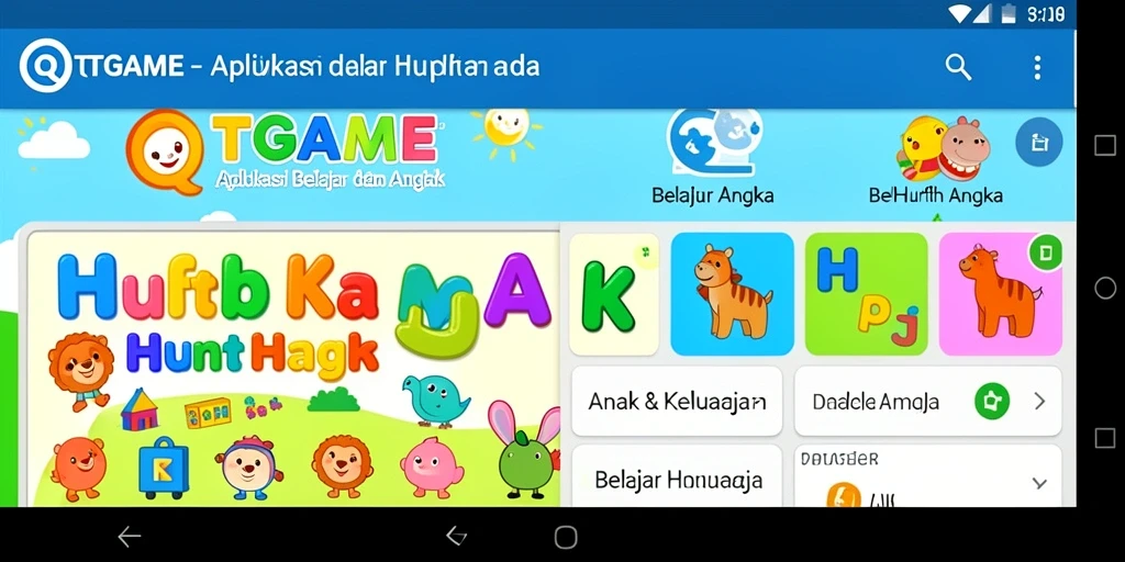 Antarmuka QTGAME yang menarik dan interaktif untuk belajar huruf dan angka.