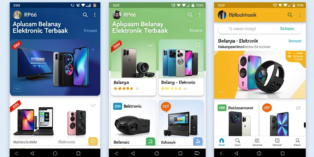 Tampilan antarmuka aplikasi RP66 untuk belanja elektronik.