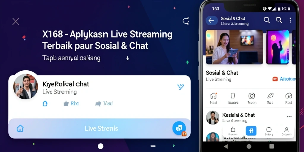 Tampilan antarmuka aplikasi Live Streaming X168 yang menarik dan mudah digunakan.