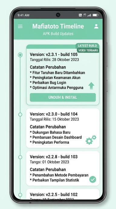 Riwayat Versi Mafiatoto untuk Pengguna Android